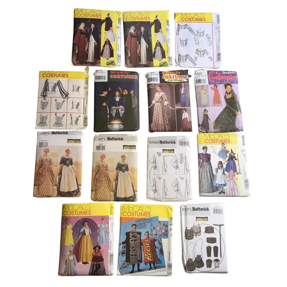 **Lot of 14** Sewing Patterns Renaissance Halloween Costume Novelty ALL CUT